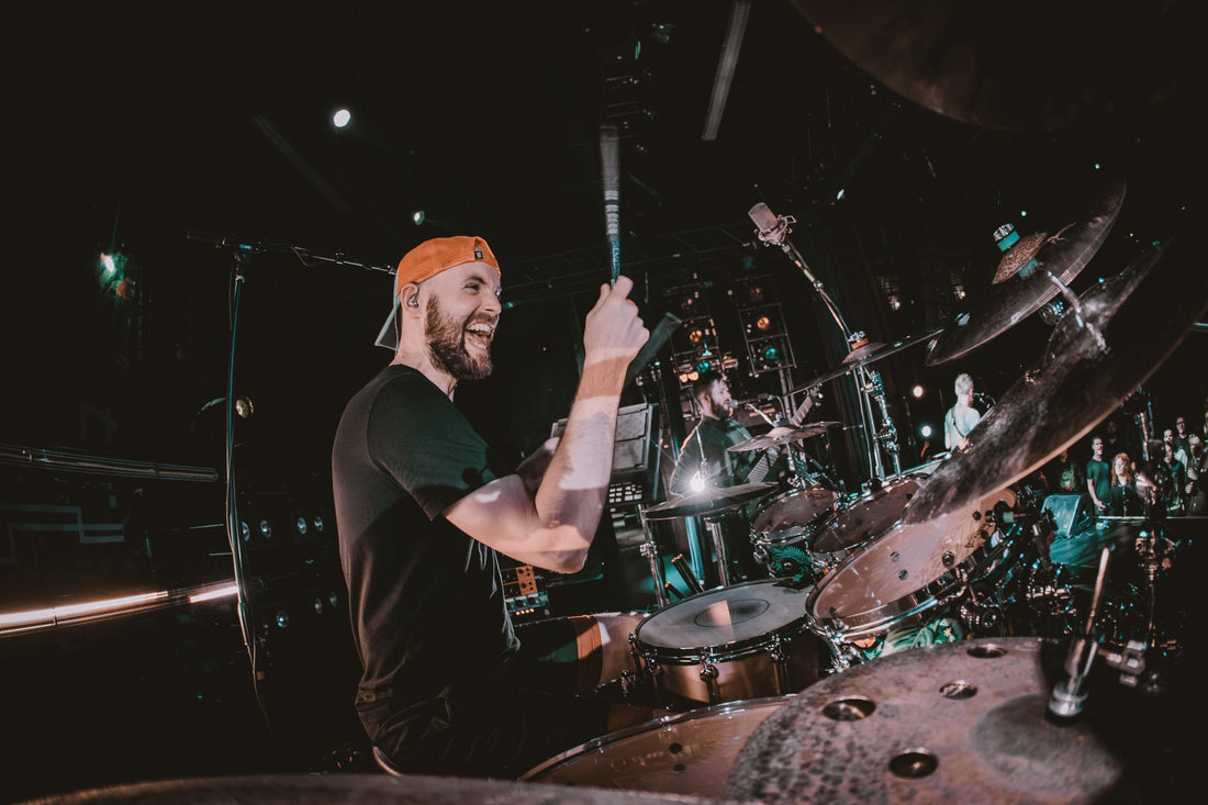 Ray Hearne has fun drumming