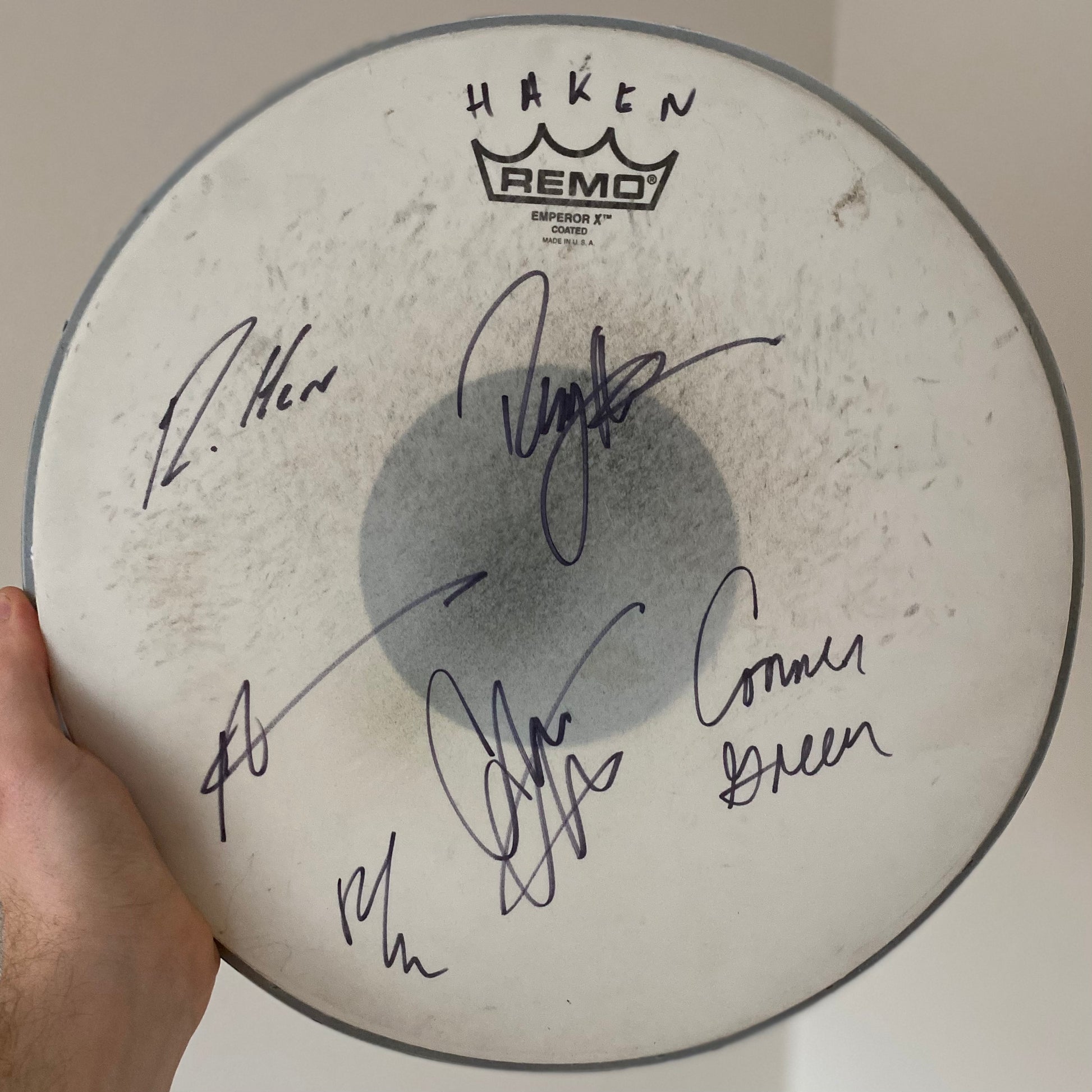 Signed drum head